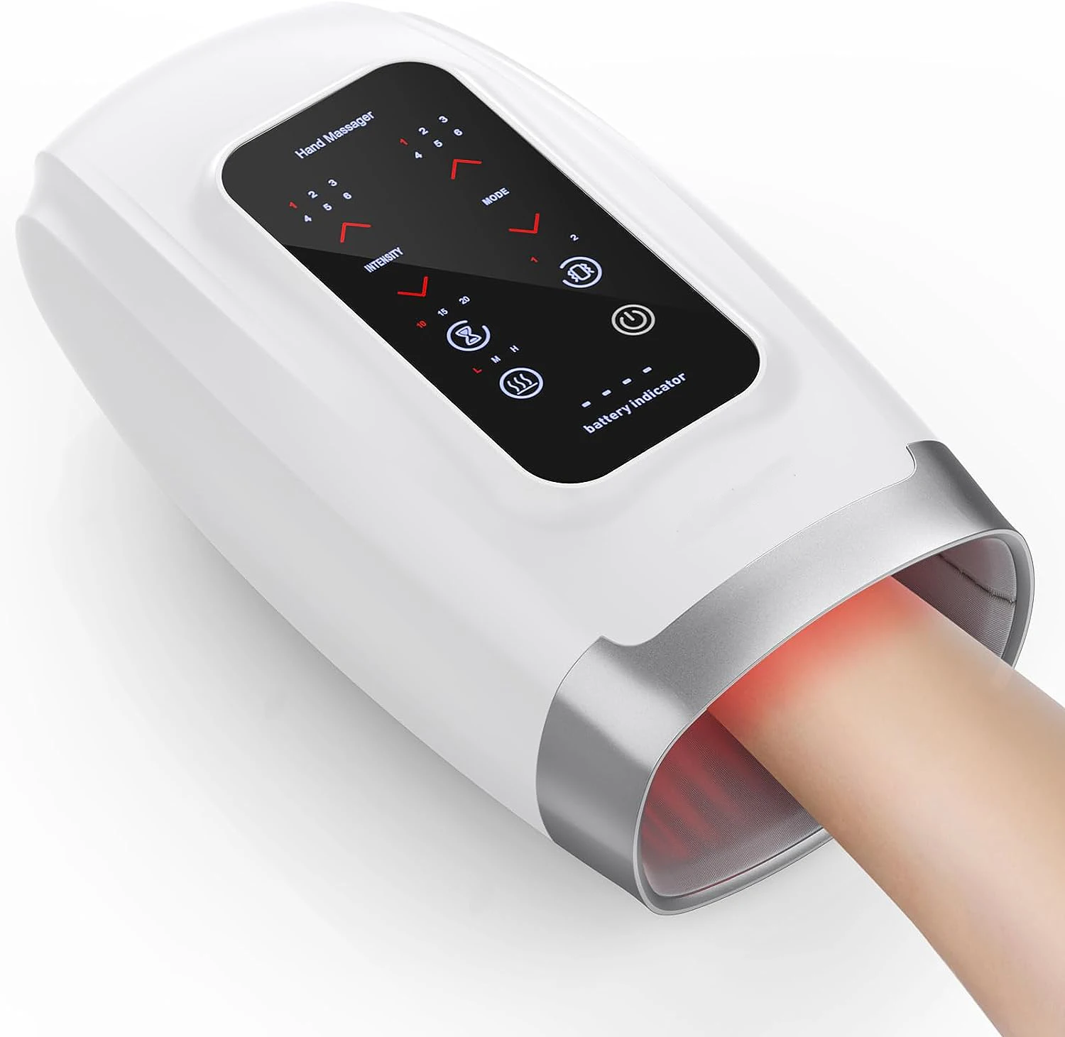 Hand Massager with Compression & Heating, Cordless Electric Hand Massagers 6 Levels Pressure Point Therapy Massage