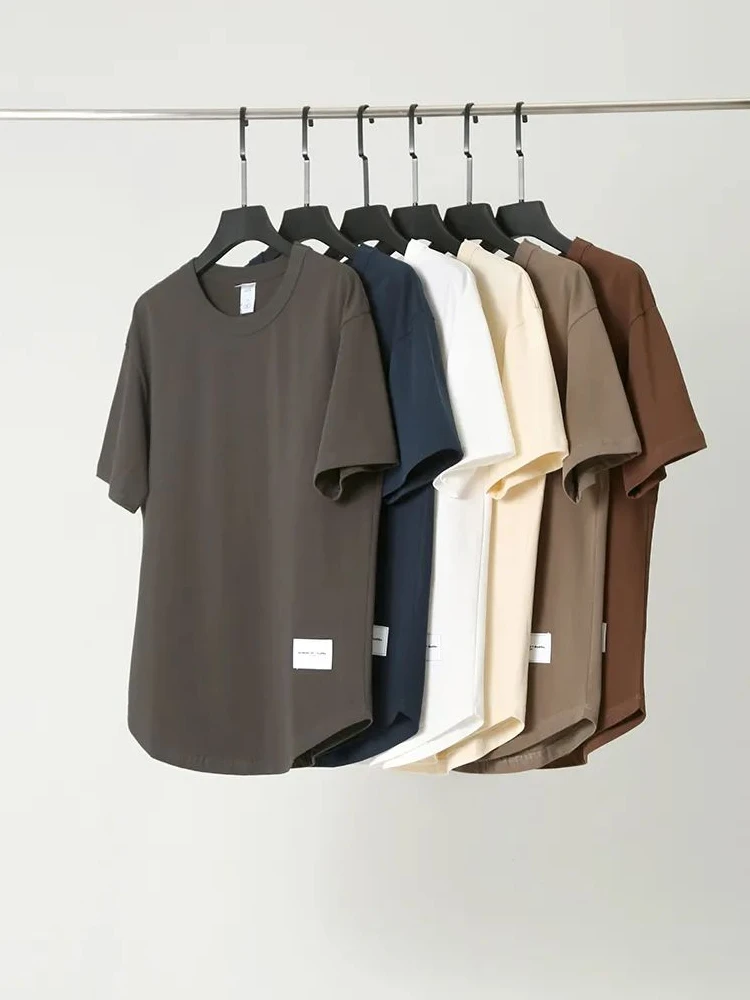 Heavyweight 300g Cotton Men's T-shirt Short Sleeve round Neck Basic Fit Summer Top Quality Craftsmanship Long-lasting Wear
