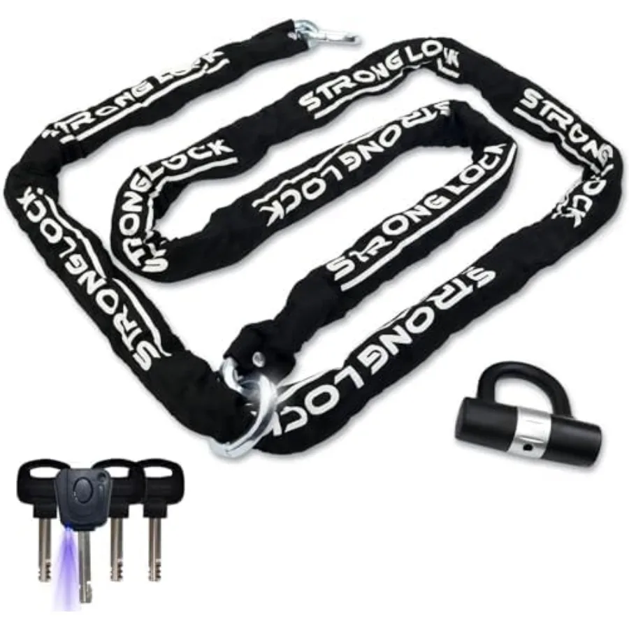 

Super Long 10ft 300cm x 10mm Thick AntiTheft Heavy Duty Chain Lock with 4 Keys for Motorcycle Security Ideal for Protecting Mot