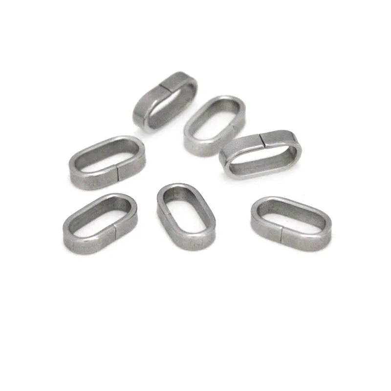 30pcs Stainless Steel Smooth Charms Slider Spacer Beads Accessories for Flat Leather Cord Bracelet Jewelry Making Findings