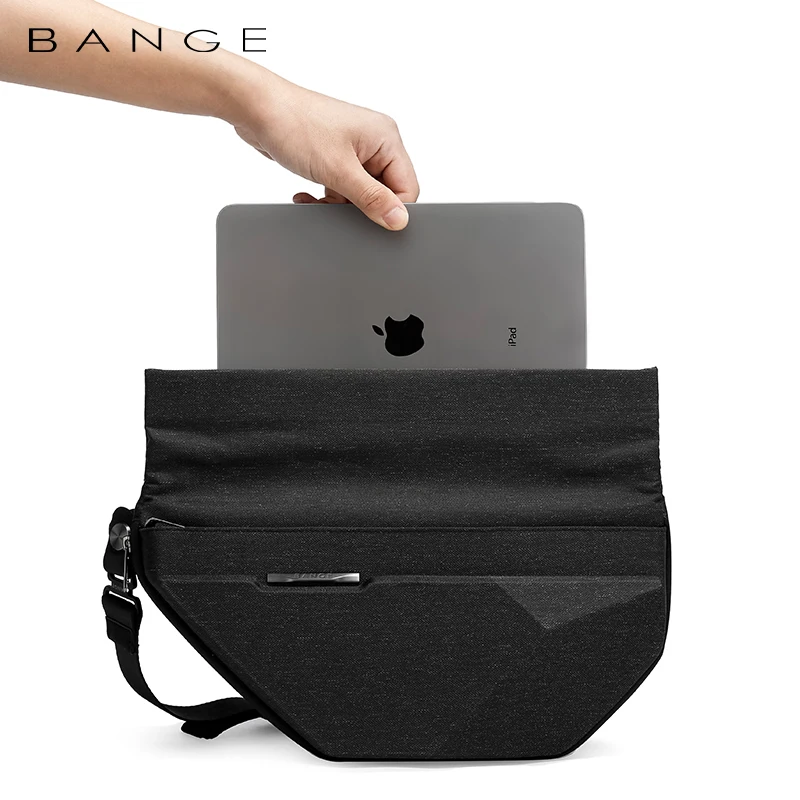 2022 BANGE Fashion New Waterproof Commercial Large Expansion Anti-Extrusion Trendy Irregular Shape Custom Crossbody Men HandBag