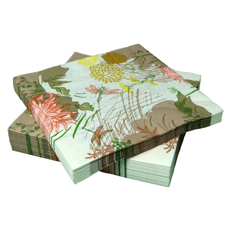 

50 pieces per pack 3layers thickening colored printed paper napkins party tissues 33*33cm square disposable napkins