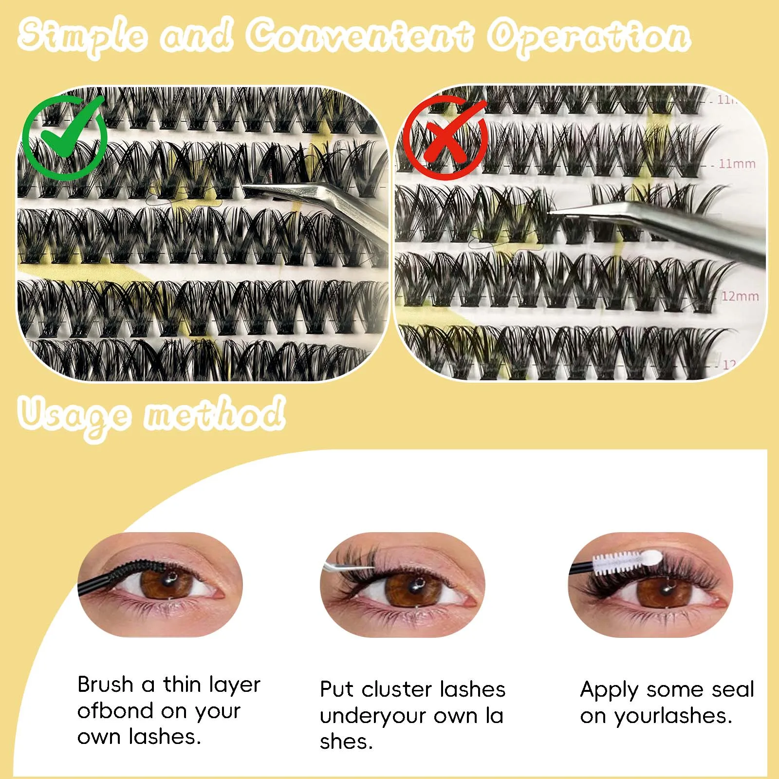 20 Reihen, 400 Büschel 3D-Kunstwimpern, Natürliche Wimpernverlängerung, Make-up, Dichte Wimpern, 30/40/60/80D Wimpernbuch – Detail 7