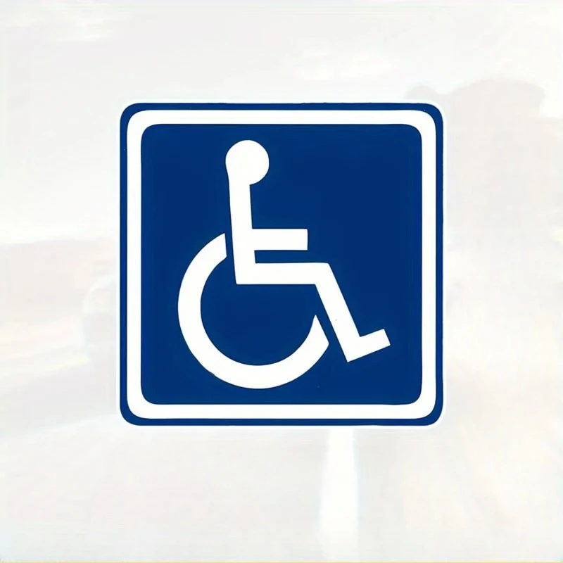 Universal Wheelchair Aluminum Sign, Vintage Accessibility Metal Wall Decor Plaque for Garage, Cafe, Office