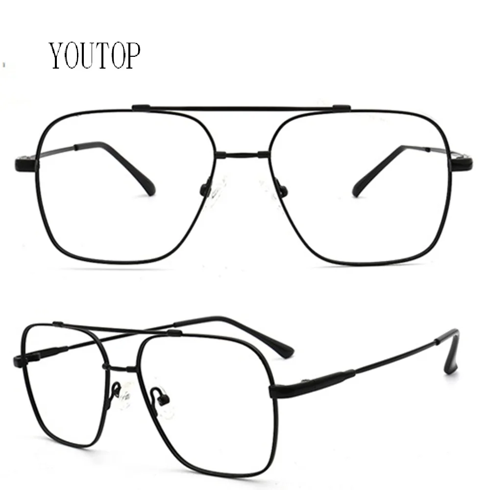 Oversize Square Glasses Frame Women Flexible Eyewear Memory Metal Optical Myopia Eyeglasses Double Bridge Spectacles Bendable