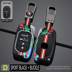 Racing Style Metal Car Key Case Fob Cover for Honda CR-V Civic Accord HR-V CR-V CRV HRV Fit City Odyssey Alison XRV 2023 2024