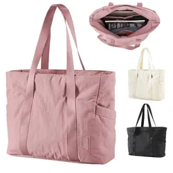Women Tote Bag University Laptop Travel Tote diaper Gym Yoga Bag Shoulder Bag with Yoga Mat Buckle for Sports College Work