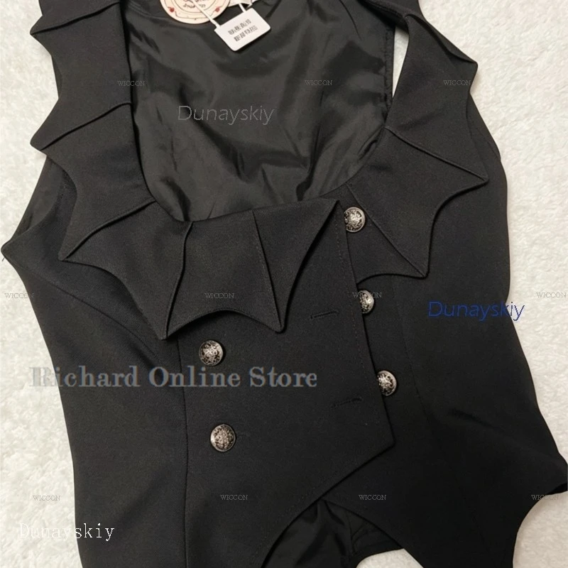 Disfraces de Fantasía Ouji Jirai Kei Lolita, Ropa Gótica de Corte, Disfraces Sexys de Príncipe, Chaleco de Murciélago, Traje Alternativo, Chaleco, Abrigo, Cosplay, Disfraz para Adultos