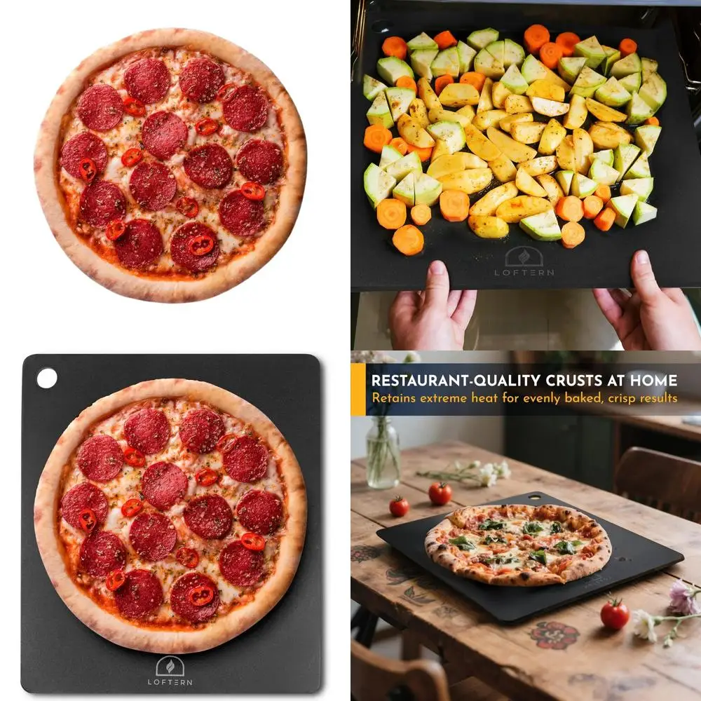 

14x16 Inch Heavy-Duty Carbon Steel Pizza Baking Plate - Perfect for Oven, Grill, and Pizza Ovens, Ideal for Bread and Crispy Cru