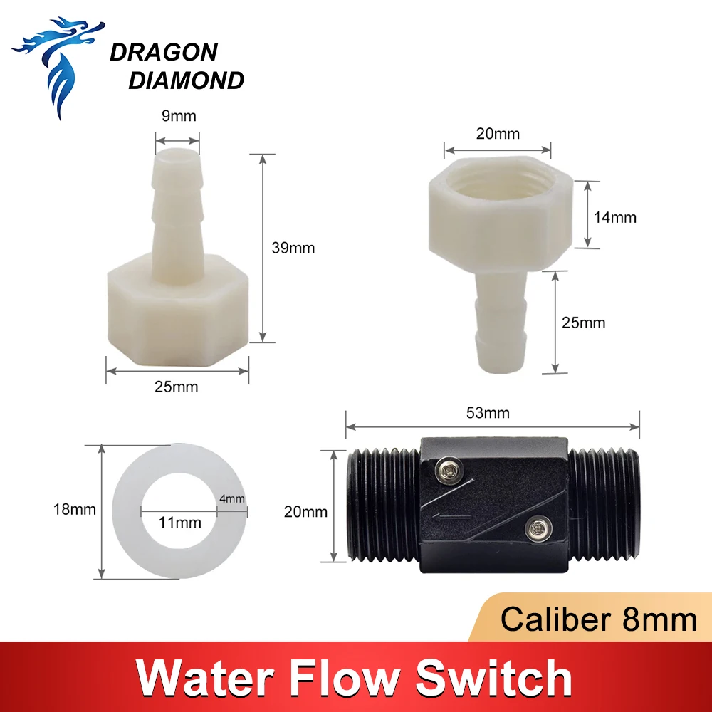 Imagem -04 - Sensor de Fluxo de Água Automático Medidor de Pressão Calibre Controlador de Circulação mm Bico Proteger Faça Você Mesmo Co2 Tubo do Laser