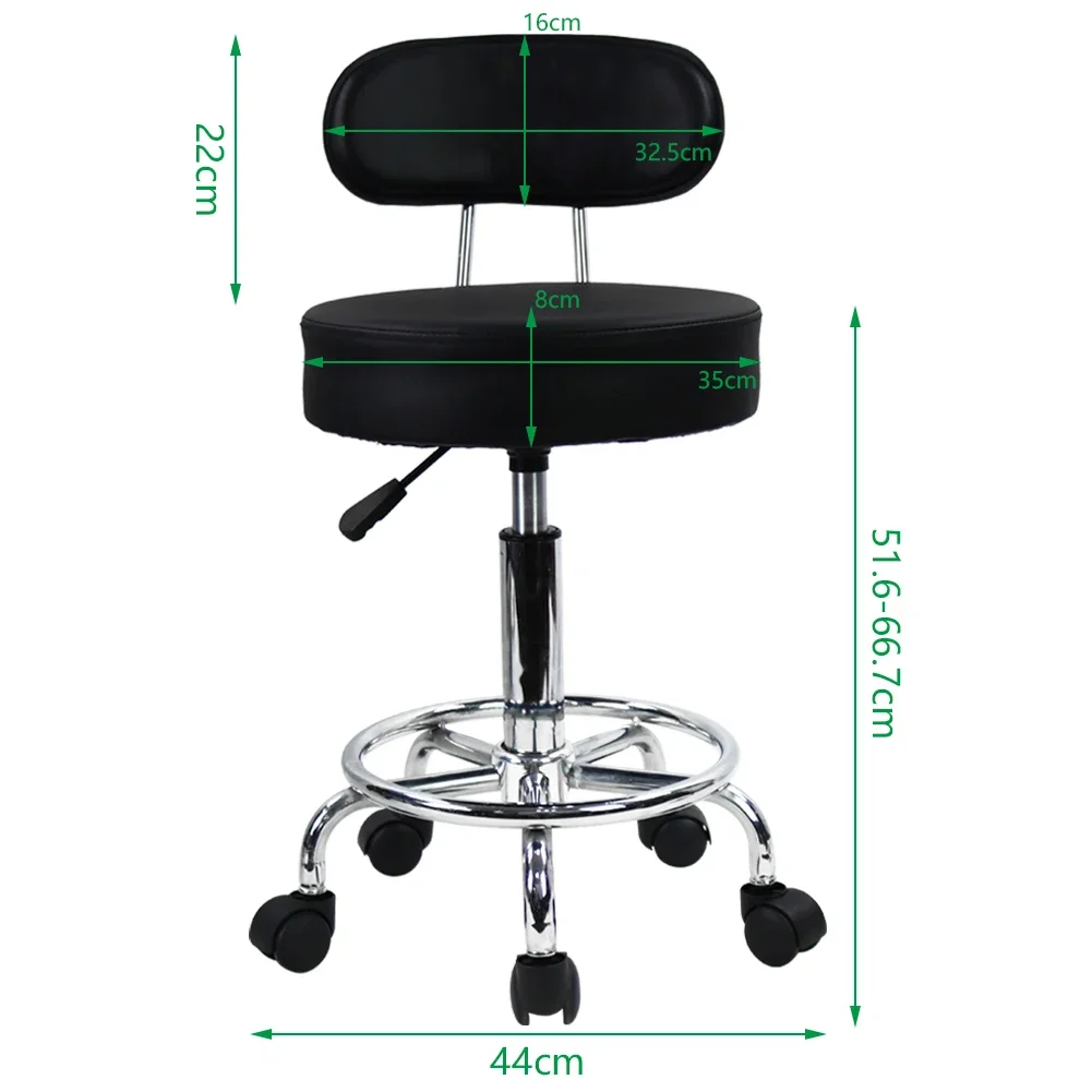 Hot Sales KKTONER PU Leather Rolling Stool Mid-Back With Footrest Height Adjustable Office Computer Home Drafting Swivel Task Ch