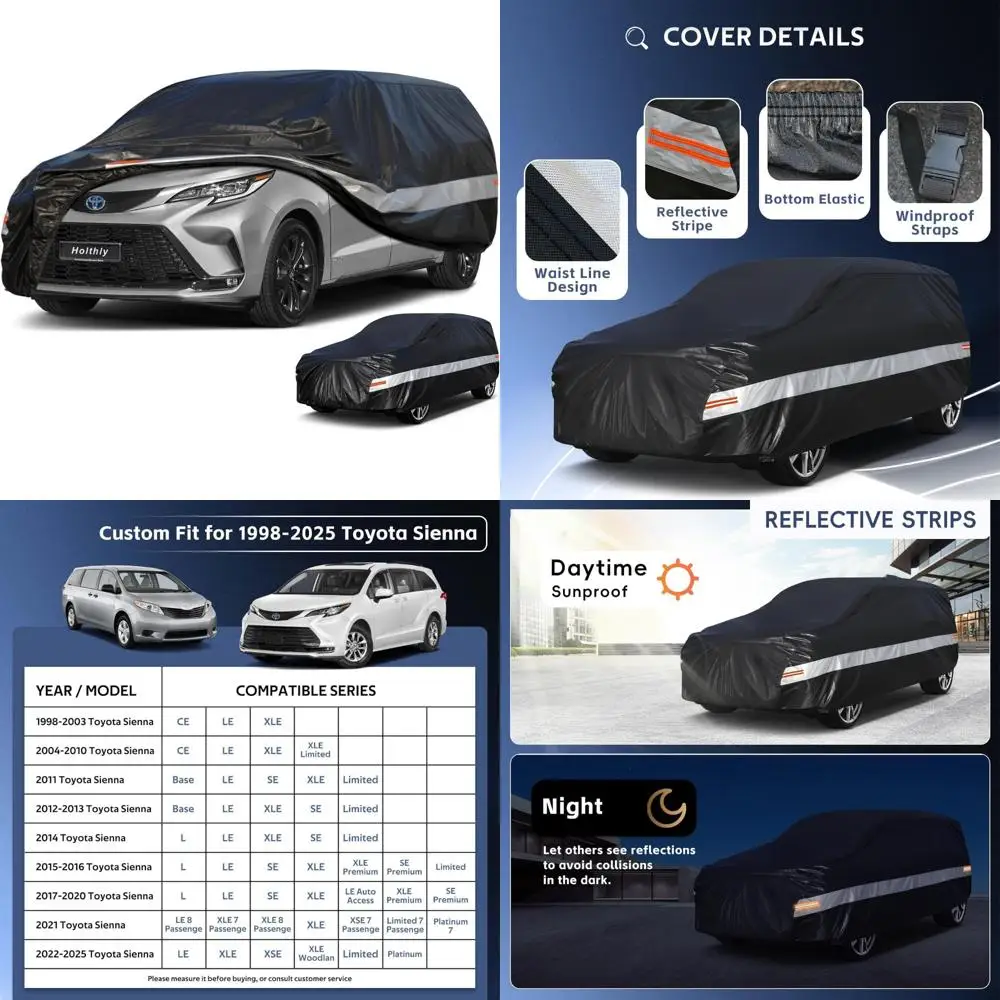 

Custom Waterproof 10-Layer Car Cover for Minivans, All-Weather Protection, Universal Fit, Outdoor Full Cover for Vehicles