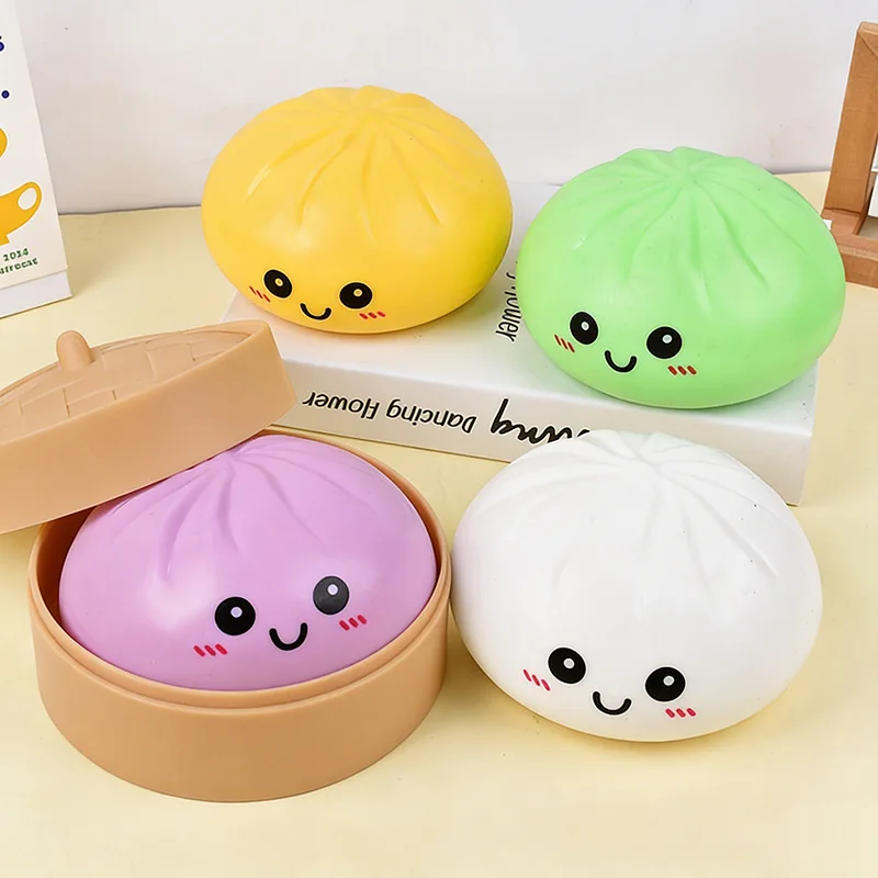 3/4/5pcs Random Color Soft Baozi Paired Transformable Bread Squeeze Ball, Relaxing Body And Mind Gift Soft And Squeezable Toy
