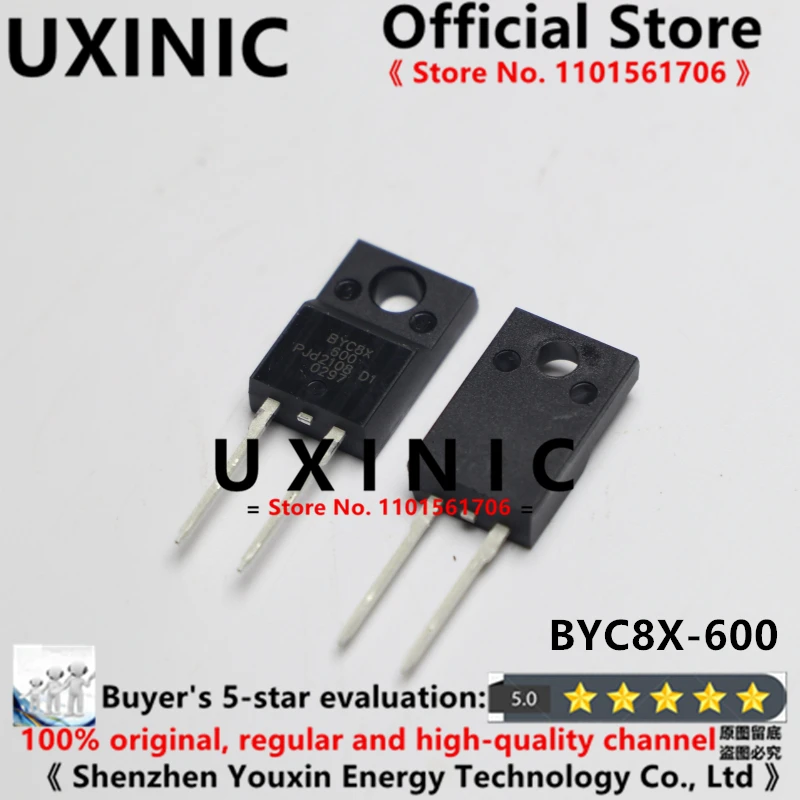 UXINIC 100% New Imported OriginaI   BYC8X-600P TO-220F Rectifier Diode 8A 600V 5.0