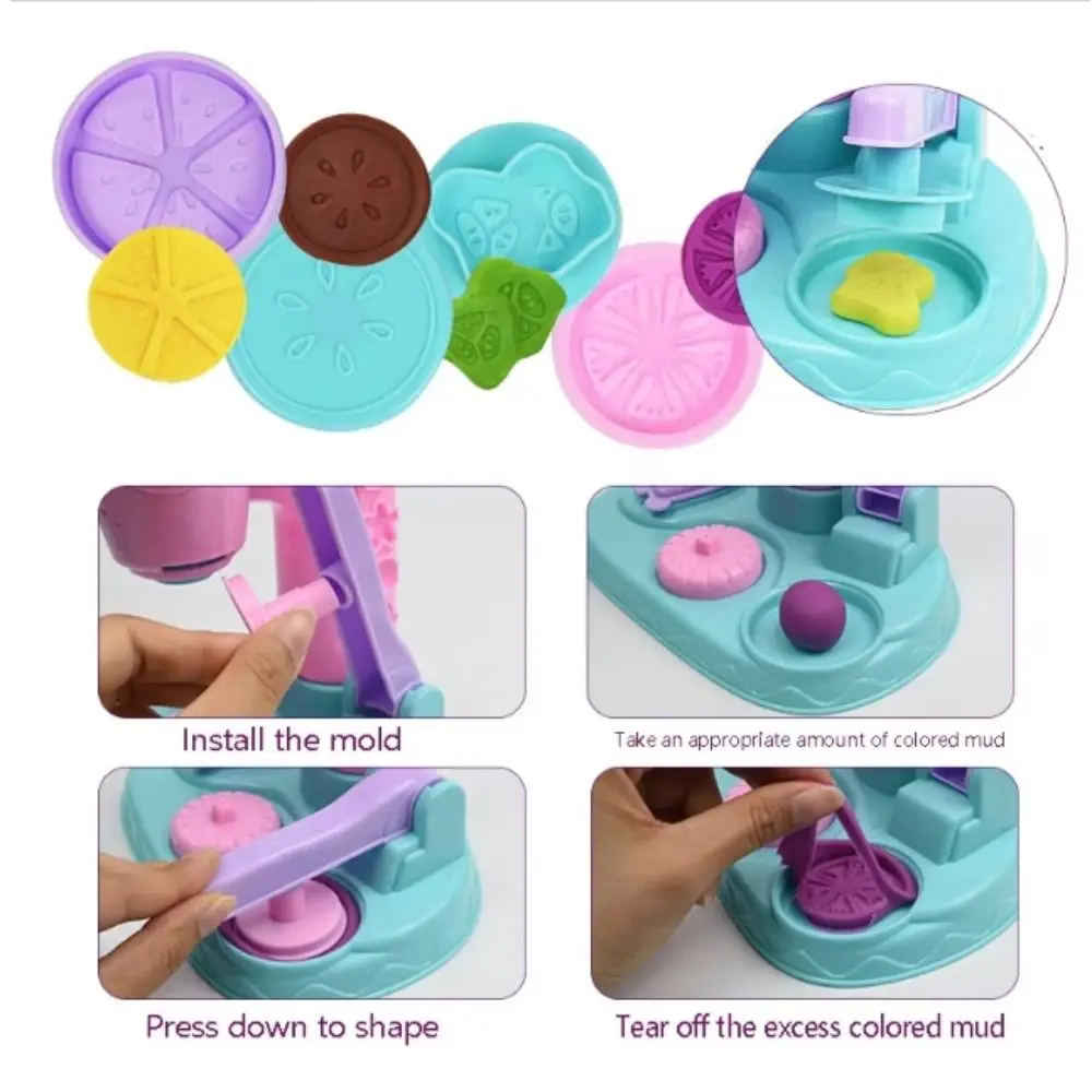 Design unico Creatore fai-da-te Design interessante Strumento di stampo fatto a mano Apprendimento precoce Macchina per tagliatelle per gelato Argilla colorata