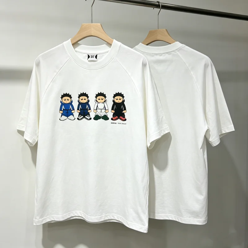 Hip Hop Many People Wear Winter Clothes Print Mertra Raglan Sleeve T Shirt  Men Women High Quality Loose Short Sleeve Tops Tee