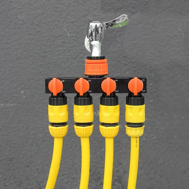 4-Way Garden Hose Pipe Splitter Faucet Diverter Tap Hose Connector Splitter Four Independent Switches For Home Lawn Irrigation