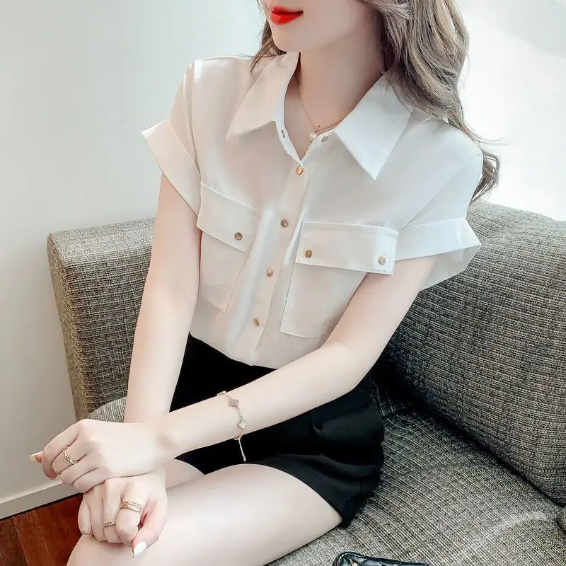 

Sweet Elegance Women's Summer Shirt New Design Commuting Chic OL Chiffon Versatile Top
