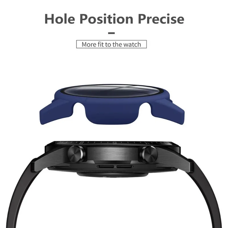 Gehärtetes Glas gehäuse für Huawei Uhr GT2 42 46mm Abdeckung Voll abdeckung Stoßstange Displays chutz folie für Huawei Uhr GT 2 42 46mm Schale