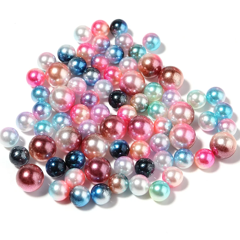 50-1000pcs /lot Color ABS Imitation Pearl Beads 3-12mm Round No Hole Spacer Bead for Jewelry Making DIY Handmade Accessories