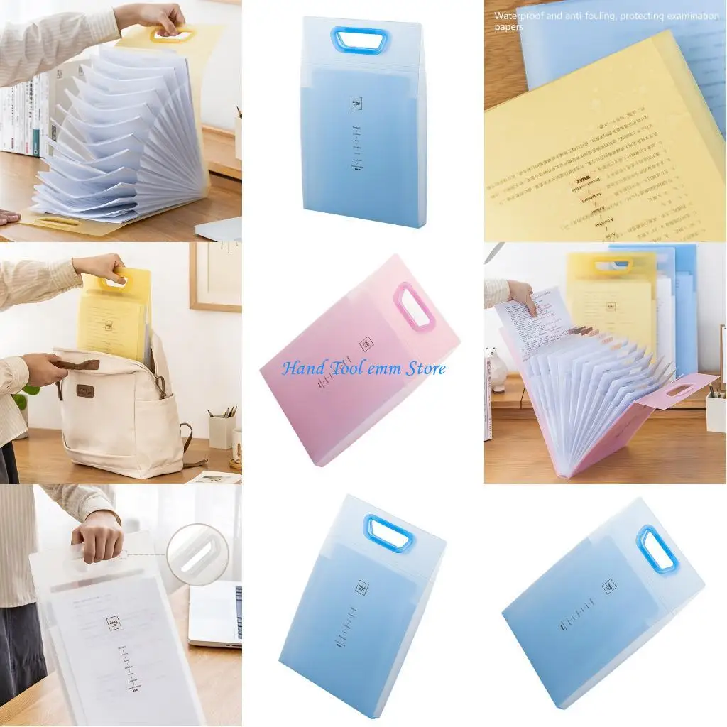 H37F 複数のコンパートメント拡張可能なファイルホルダー学用品オーガナイザープラスチックテクスチャ 13 セクション持ち運びやすいデザイン