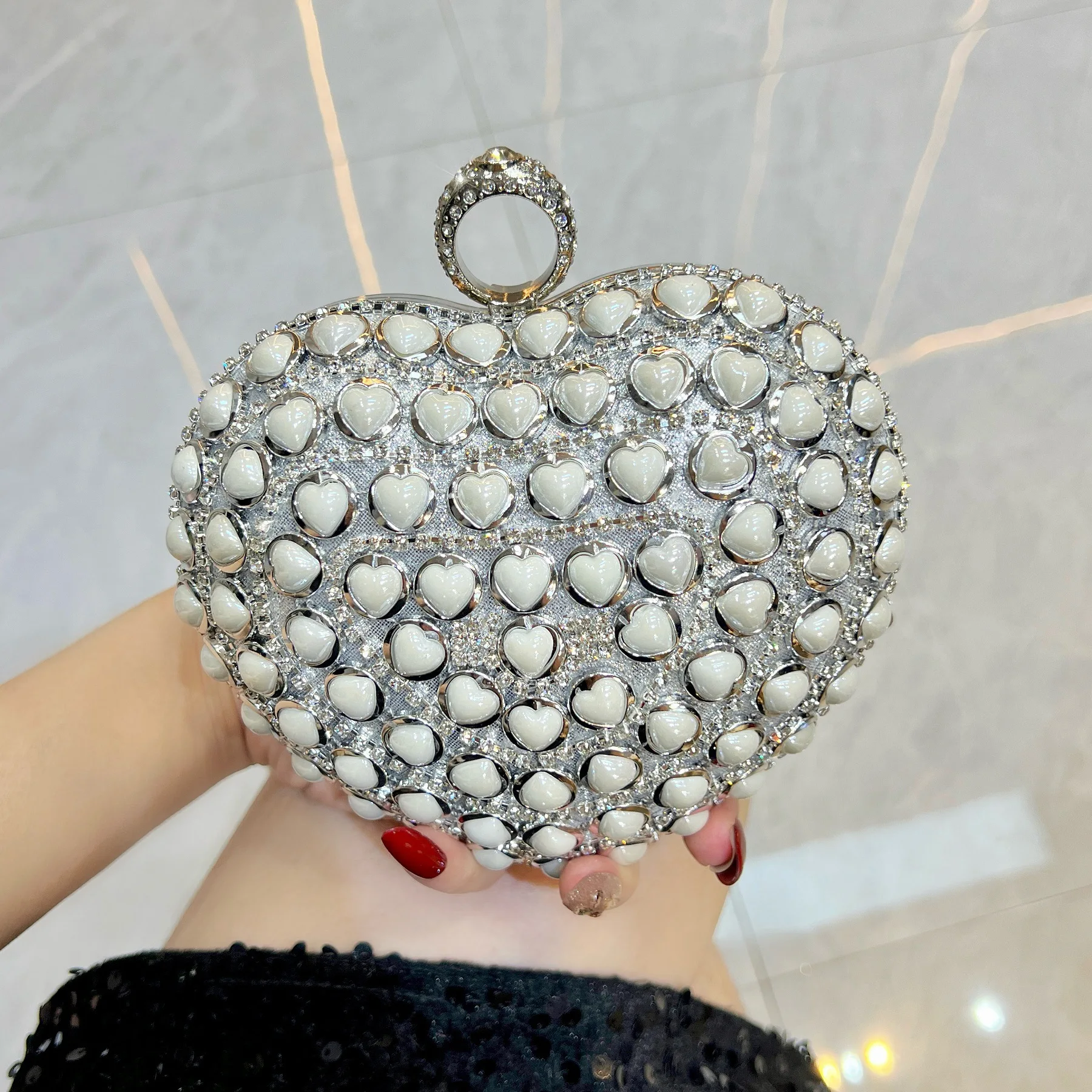 New Mini Love Bag, Dinner Chain Mouth Red Envelope, Party Evening Messenger Bag, Exquisite Hand Bag.