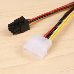 2Pcs Convenient Professional 17cm Video Card Power Cord 4Pin to 6Pin PCI-Express PCIE Graphics Card Power Adapter Cable