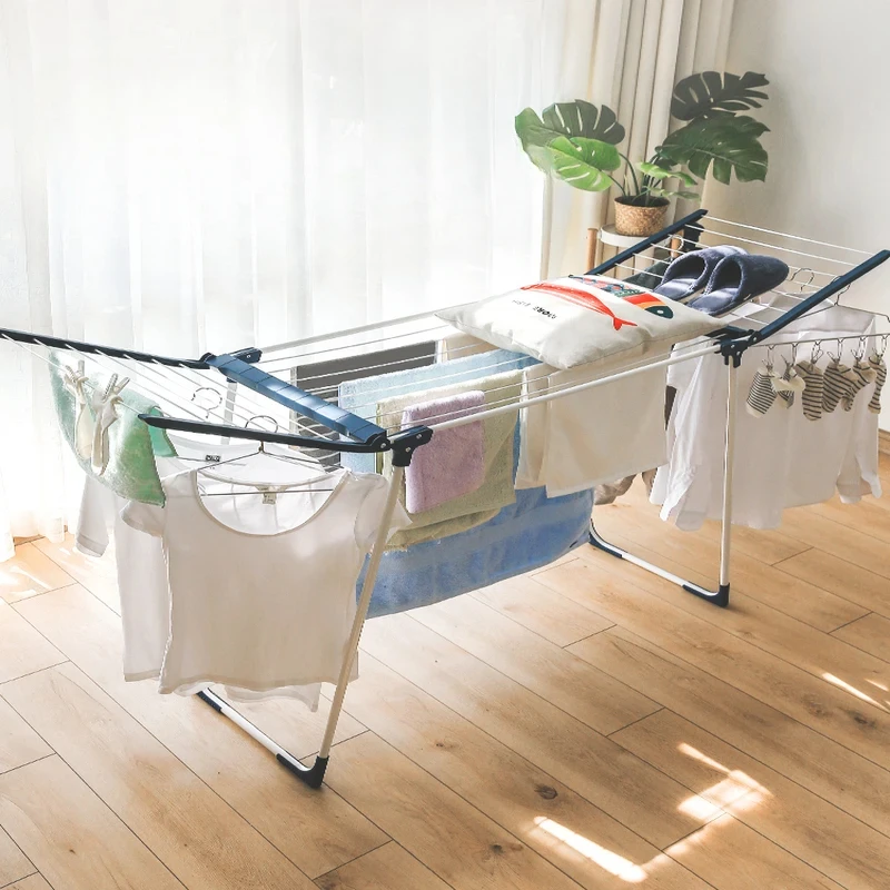 

Laundry Drying Rack Foldable Clothes Drying Solution Space-Saving Metal Structure 22.2 x 68.1 x 38 Inch Drying Rack