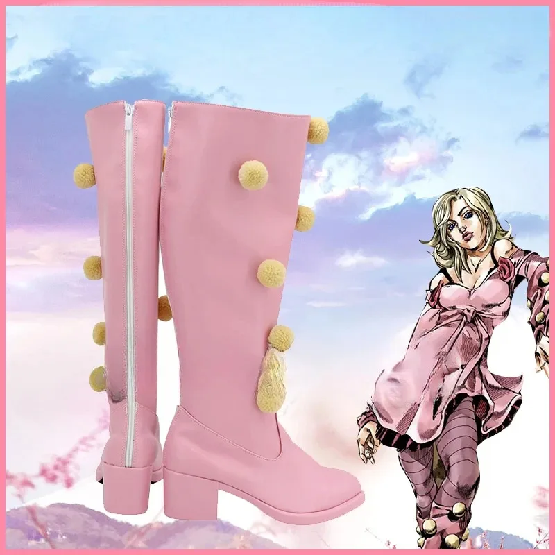 أنيمي جوجو مغامرة غريبة جزء سبعة لوسي الصلب تأثيري أحذية أحذية هالوين زي اكسسوارات الدعائم