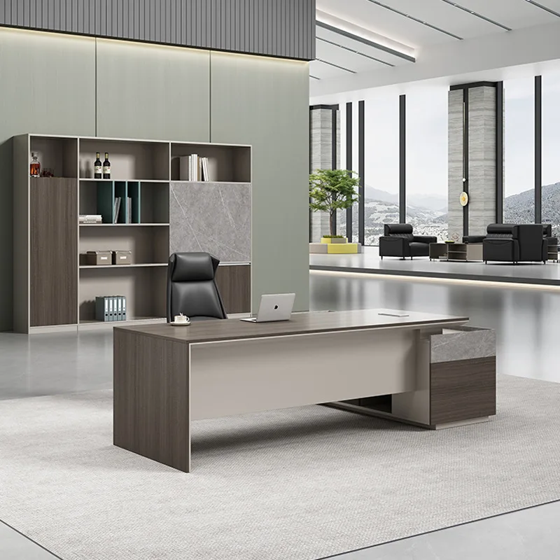 Office Desk High-end President Large Class Boss Table and Chair Combination General Manager Supervisor Single Work