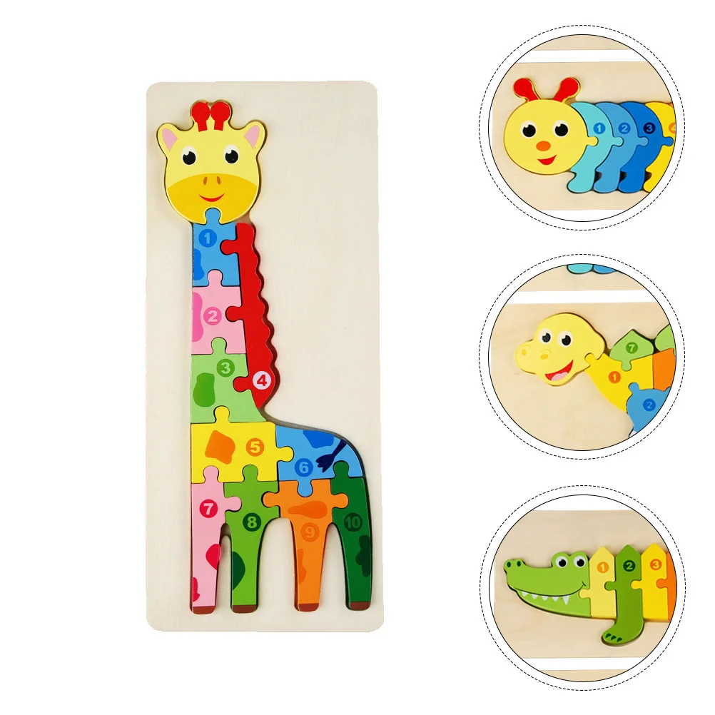 Wooden Animal Board Cartoon Kids Learning Early Educational For Children Dinosaur Jigsaw Animal Puzzle Kid Jigsaw Puzzle Game