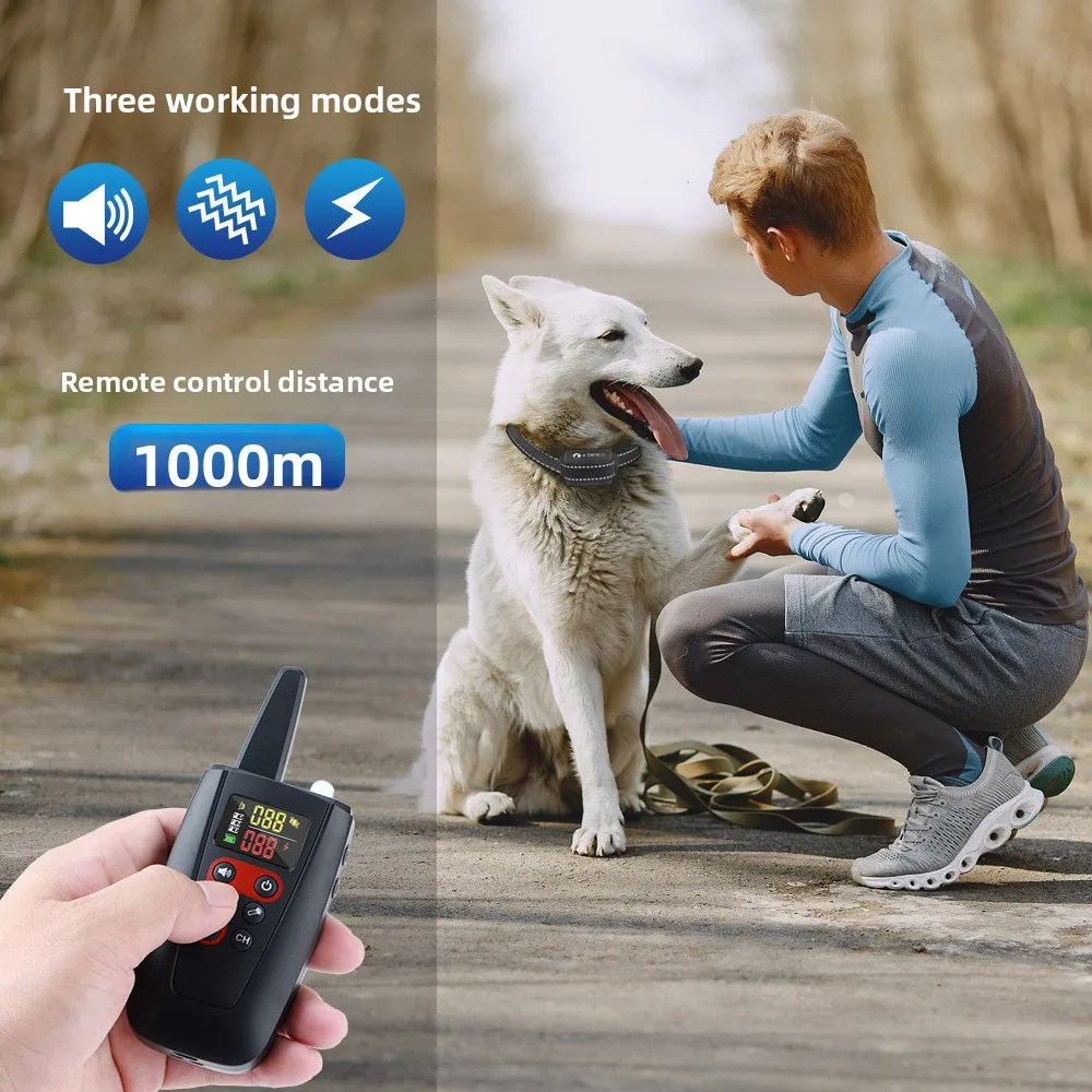 

New Color Screen Dog Trainer Barking Stopper Pet Trainer Barking Stopper Electric Shock Collar Dog Remote Control Pet Supplies