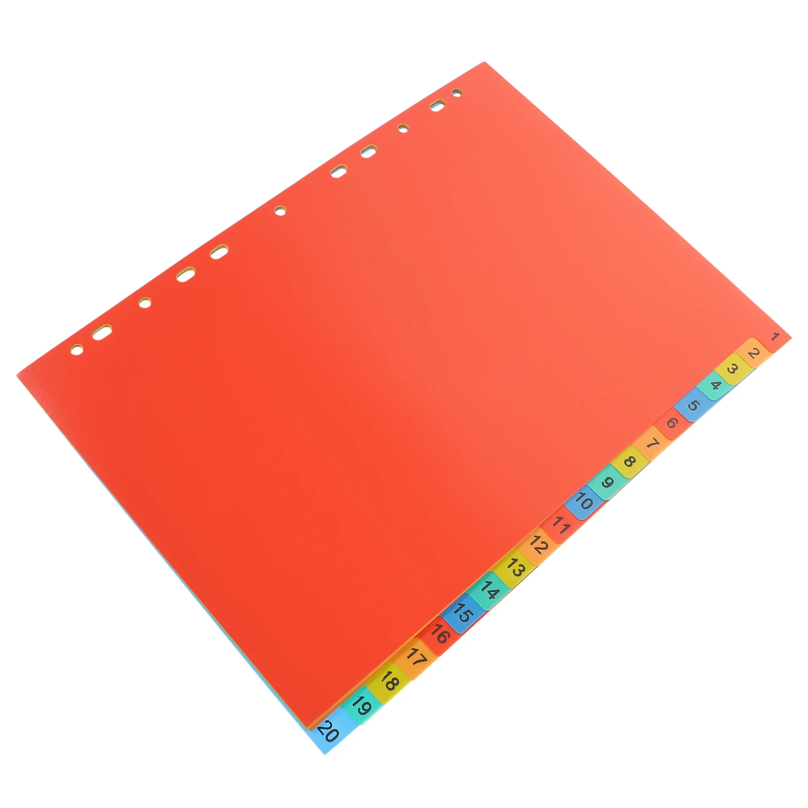 20 Sheets A4 11 Hole Plastic Index Page Pagination Paper Binder Divider Notebook Office Supplies File Folder Organizer Campus