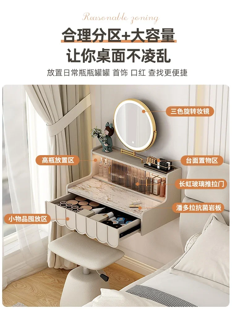 Table Bedside Table Integrated Small Apartment Hanging Wall Makeup Table Desk Two-in-One