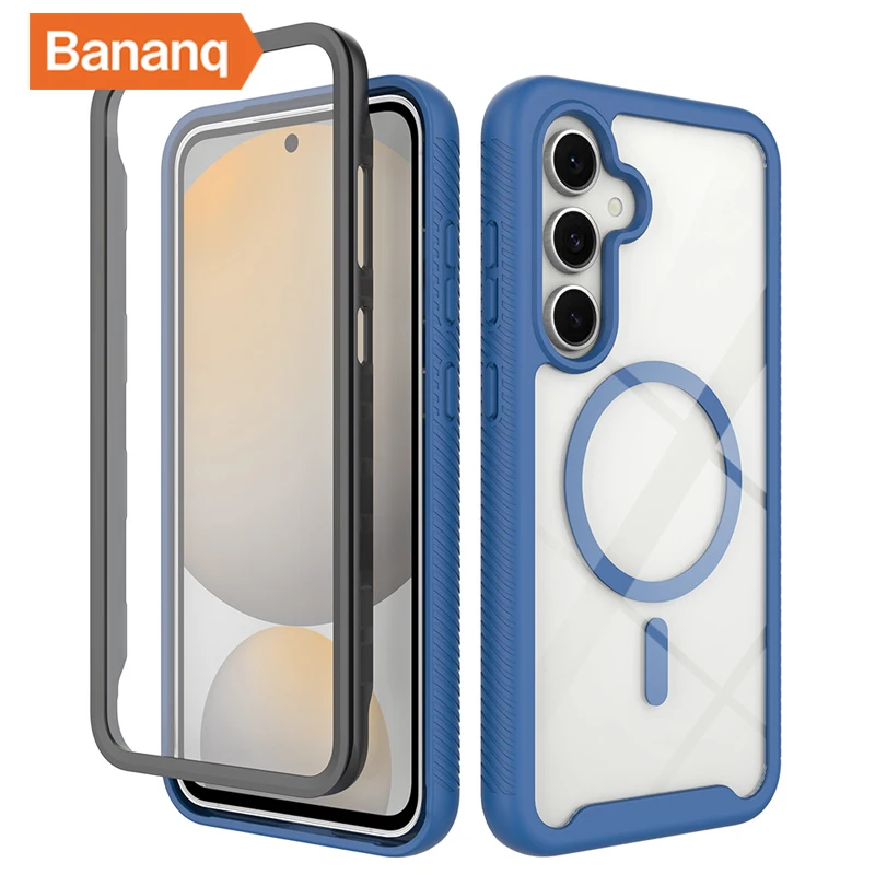 

Bananq Shockproof Magnetic All Inclusive Phone Case For Samsung S24 Ultra S23 Plus Wireless Charging Cover For Galaxy S24+ S23+