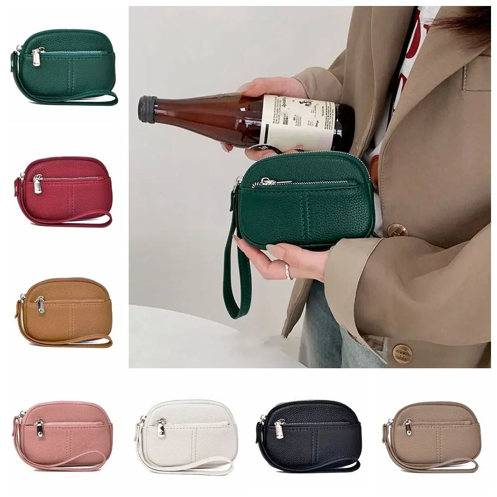 Portable PU Leather Zipper Coin Purse Mini Purse Card Holder Multi Functional Storage Bag Korean Style Small Wallet Women