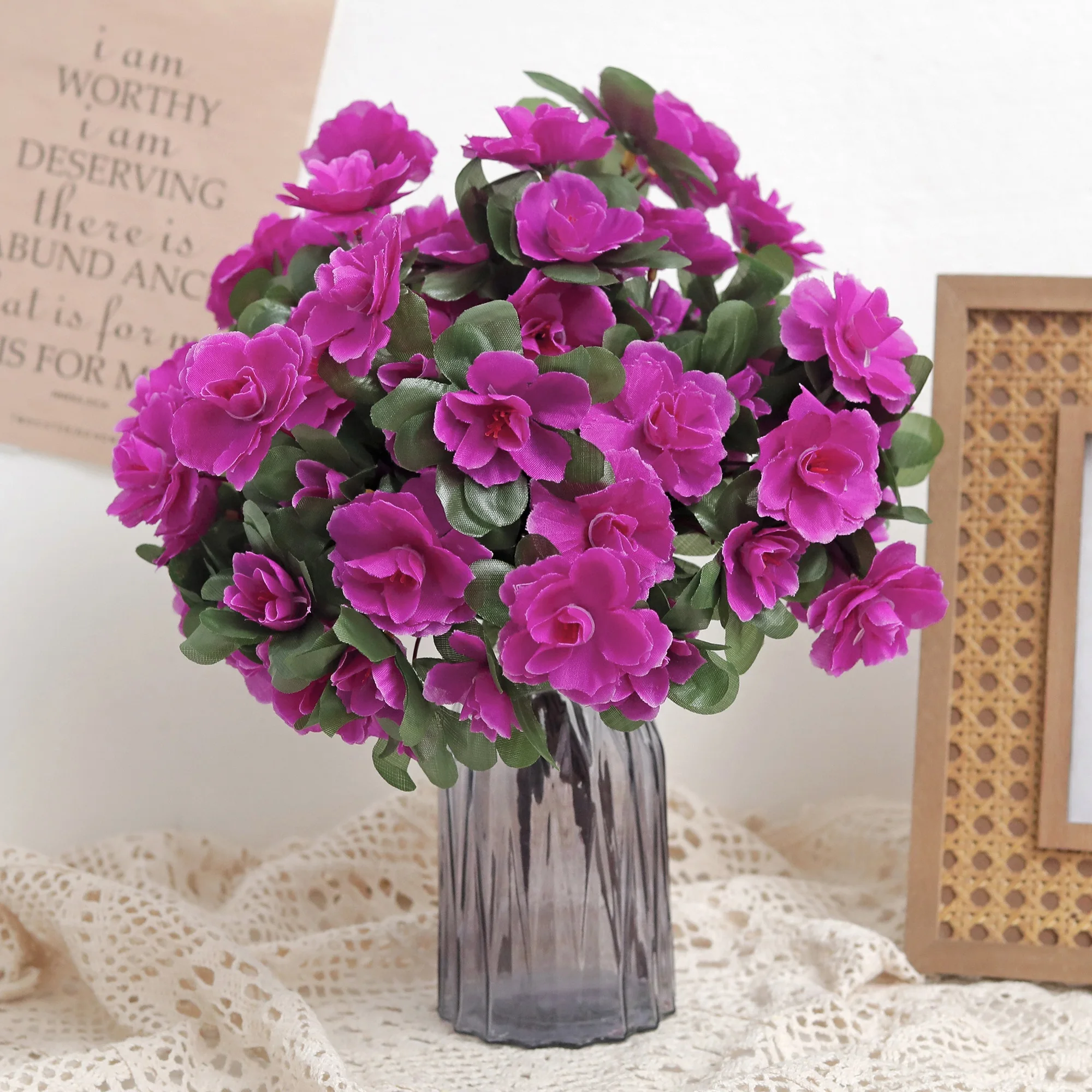 Azalea-Blumen, künstliche Seide, hochwertiger Blumenstrauß, Bräute, Hochzeit, Zuhause, Outdoor, Garten, Dekoration, Zubehör, Wohnzimmer, Geschenk