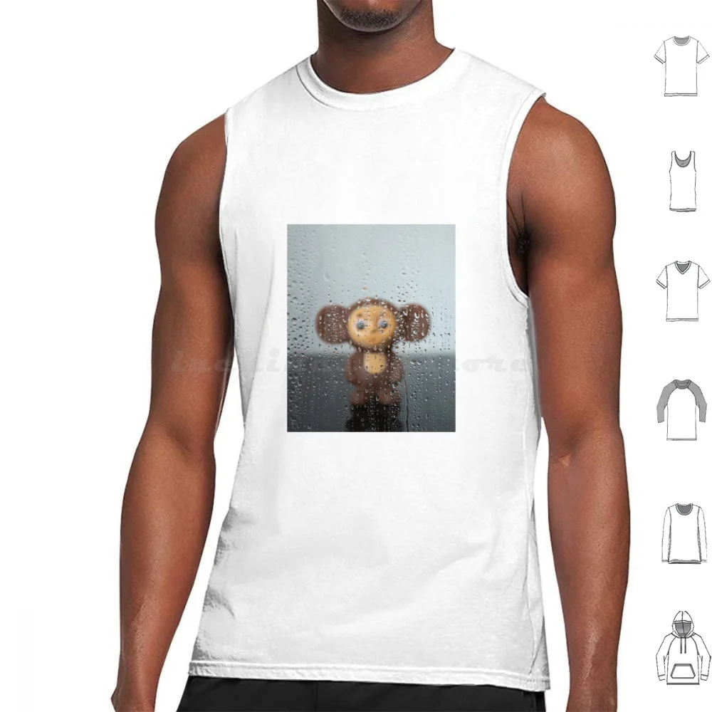 The Cheburashka Tank Tops Print Cotton Cheburashka Animals Creative Cut Portrait Splash Water Weather Rainy