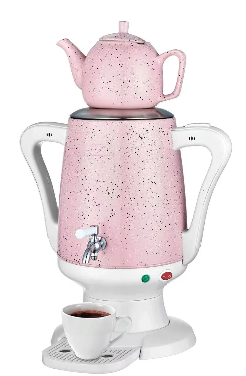 Керамический электрический чайник 4 л + 1 л, самовар, двухслойный чайник, нержавеющая сталь 304, кипящая вода, 45x22 см
