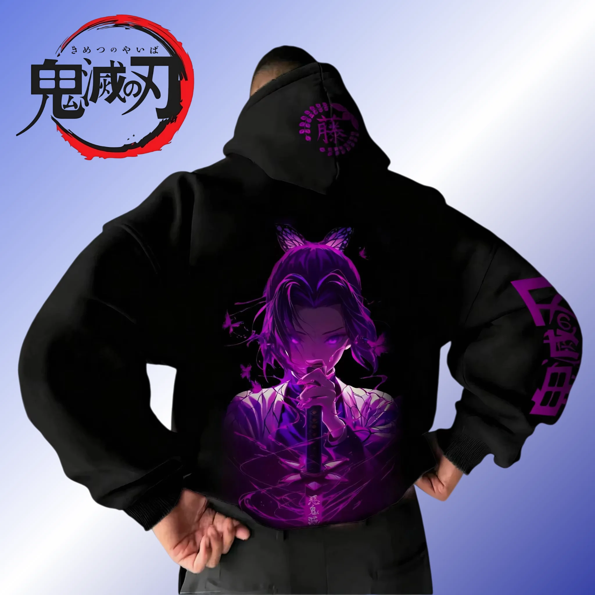 

Demon Slayer Anime Kochou Shinobu Printed Zipper Hoodie 2025 Autumn_Winter New Men's and Women's Casual Loose Sweater Top Unisex