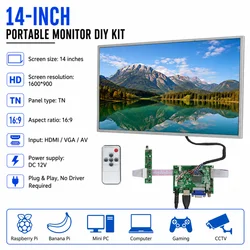 14 Inch LCD Screen Display Monitor Driver Control Board 2AV HDMI-Compatible VGA For Raspberry Pi Banana/Orange Pi Mini Computer