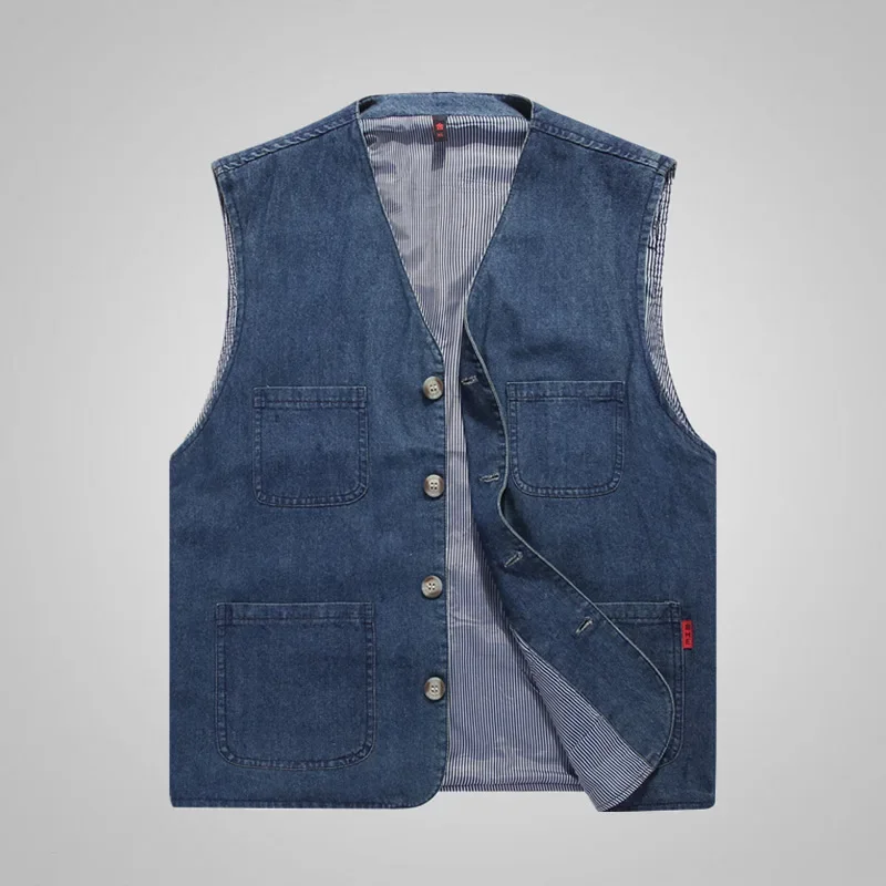 Spring And Autumn New Denim Waistcoat Men Loose Casual Sports Vest Men\'s