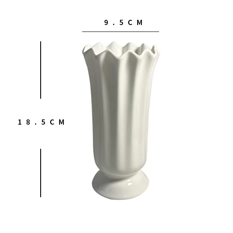 

sense white ceramic water raised flowers dried flower ornament guest restaurant porcelain flower arrangement cream wind