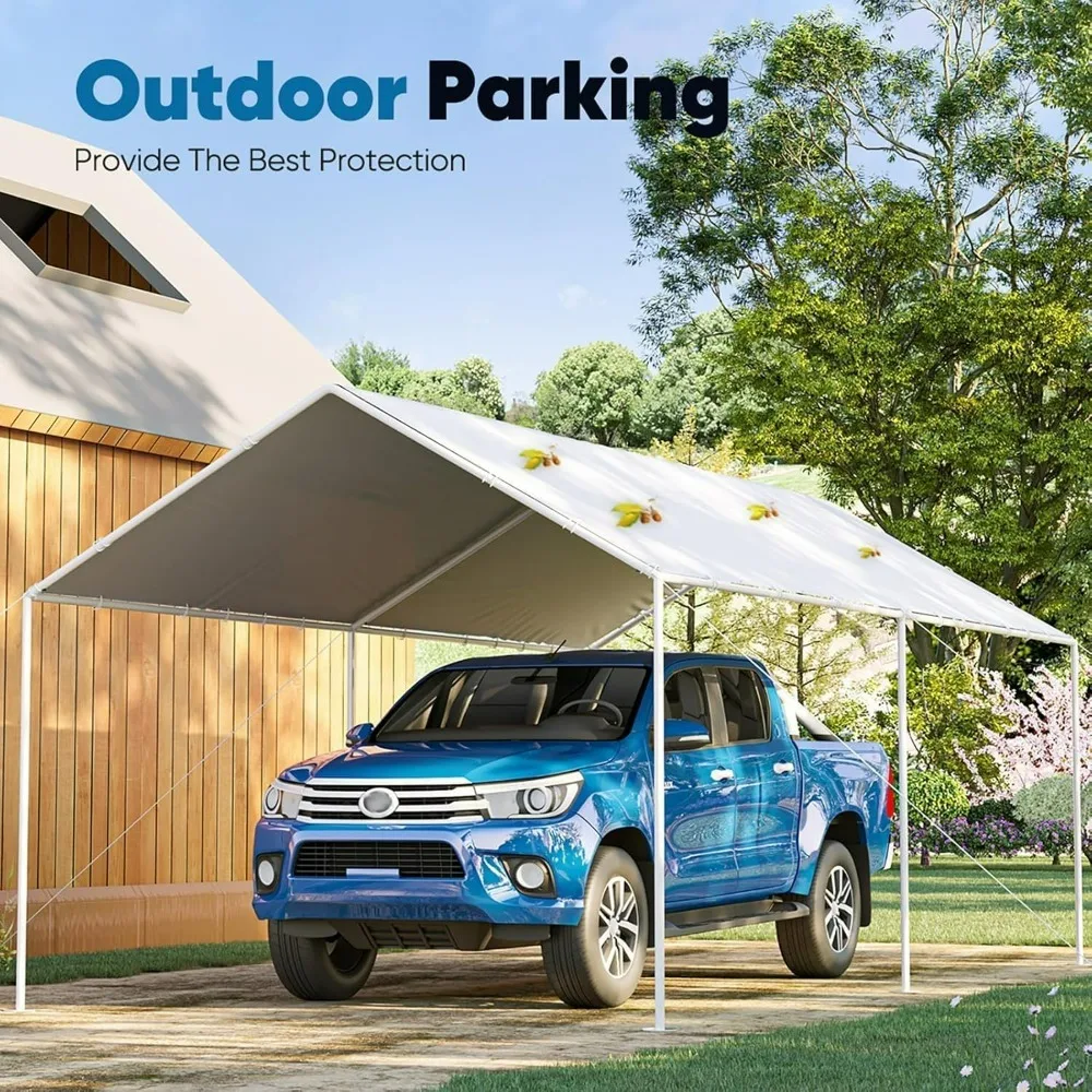 10x20 ft Heavy Duty Carport Car Canopy Garage Outdoor Boat Shelter Party Tent-White