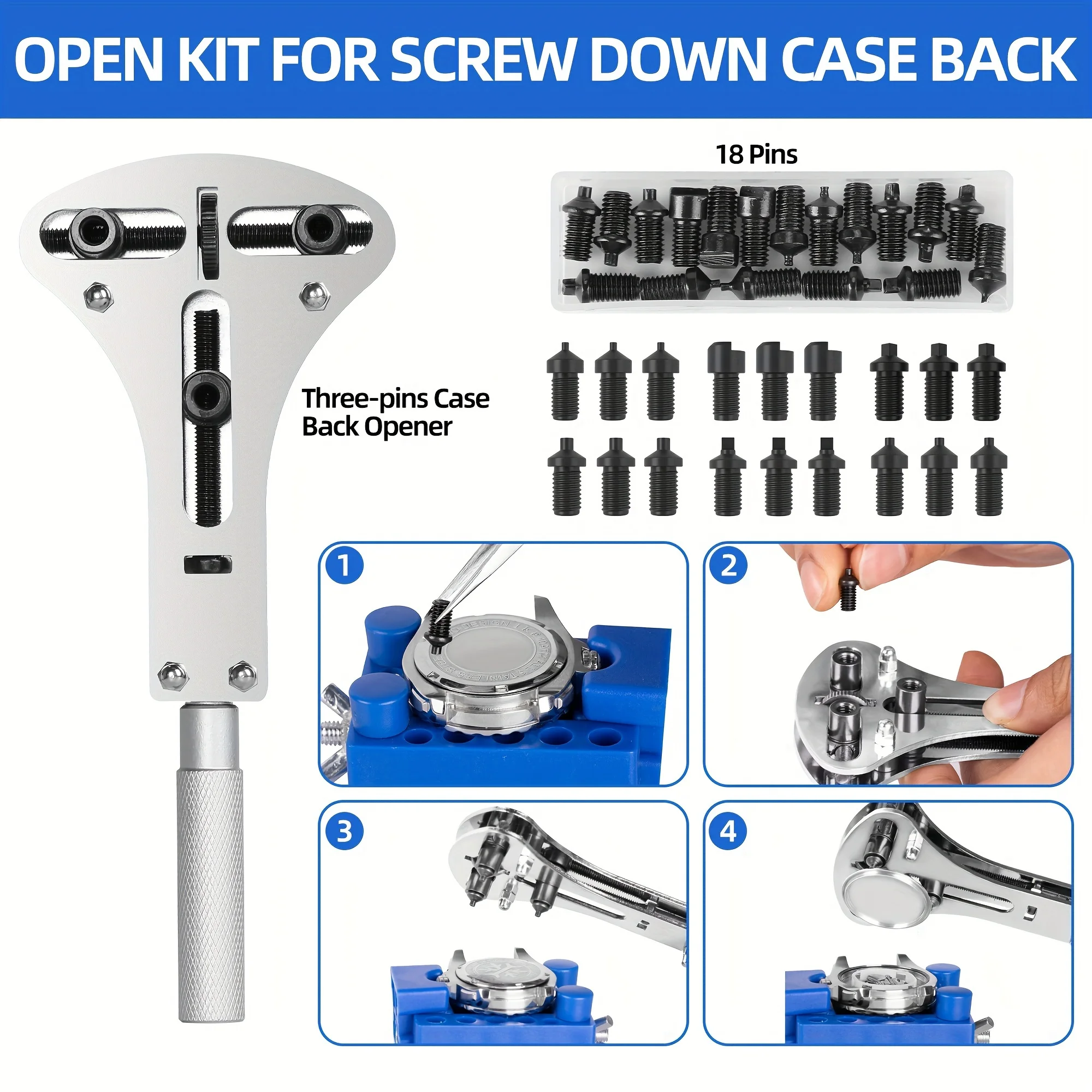 212pcs Watch Opener Repair Tool Kit Clock Pry Knife Screwdriver Pin Hammer Set Watchmaker Band Link Clockmaker Accessory
