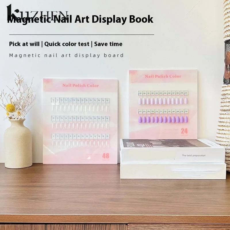 

24/36/48Colors Nail Gel Polish Color Testing Tools Separable Magnetic Tips Nail Color Board Try-on False Nail Tips Showing Board