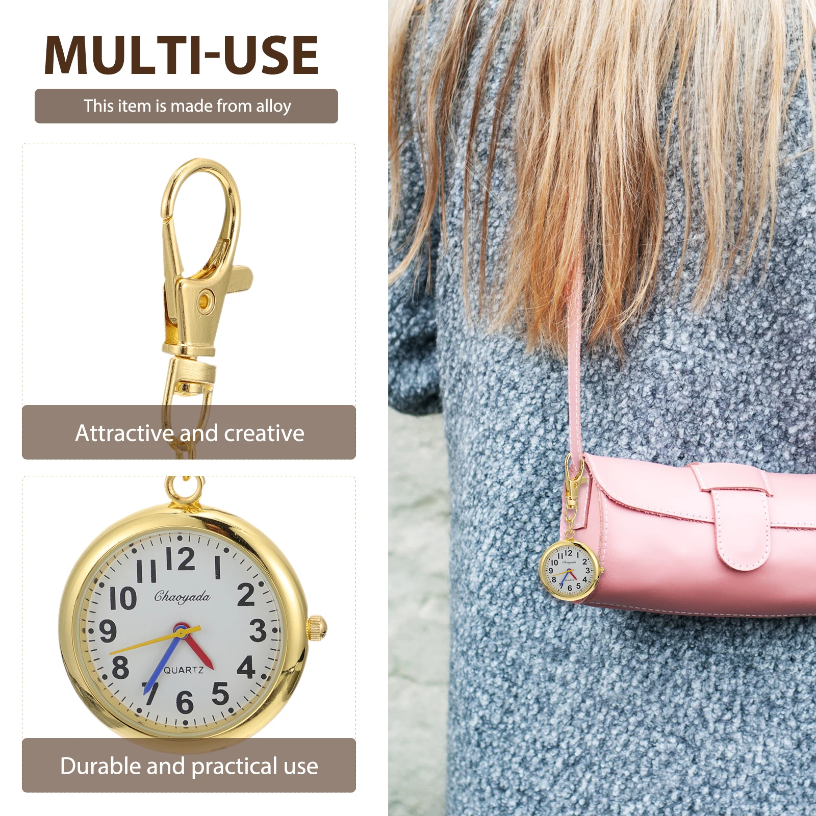 

Big Character Pocket Watch Zinc Alloy Large Numbers Kids Elderly Student Watches Portable Daily Use Fashion Timing Awareness
