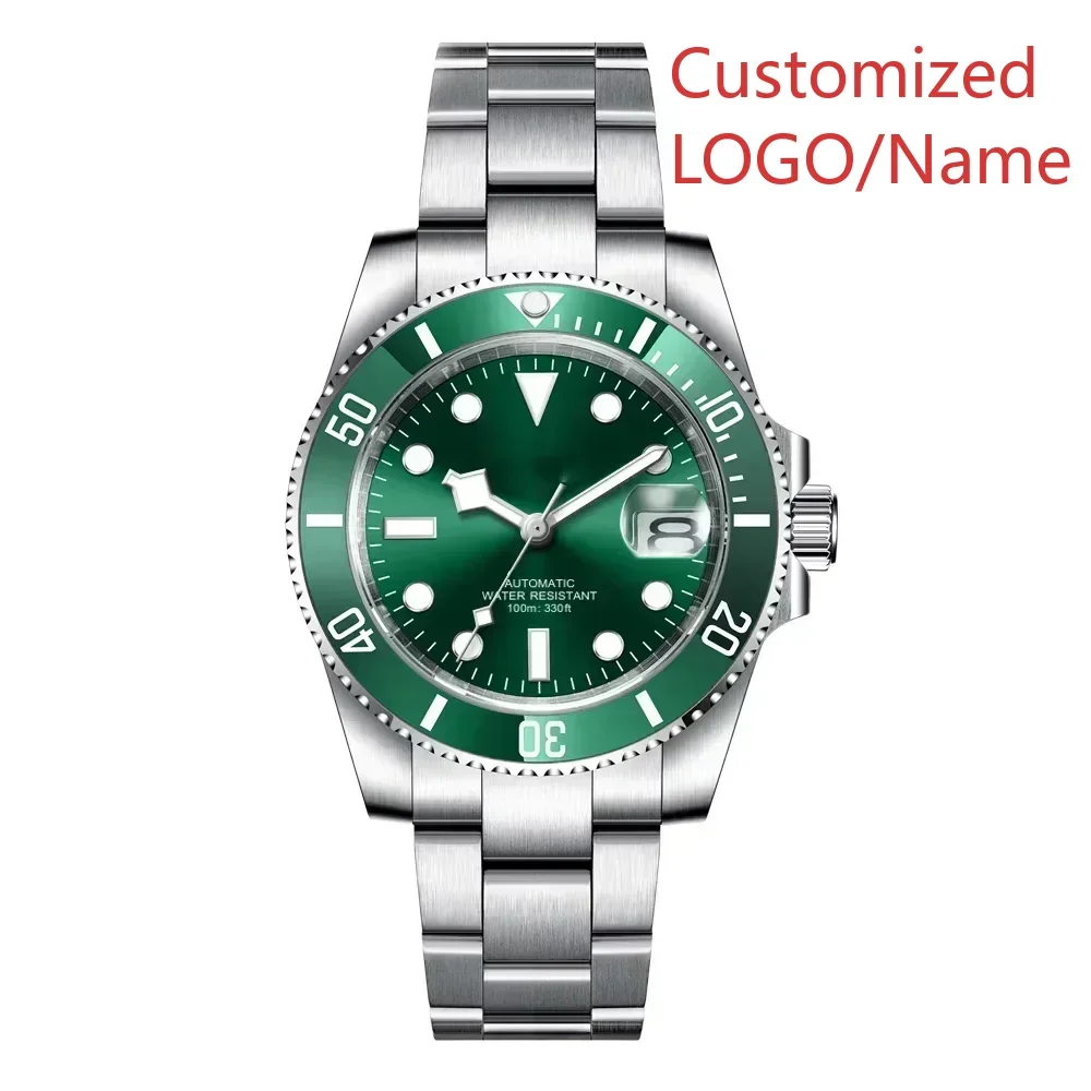 Orologio meccanico automatico da uomo Orologi impermeabili Ceramica Acciaio inossidabile Gomma Vetro zaffiro Personalizzato