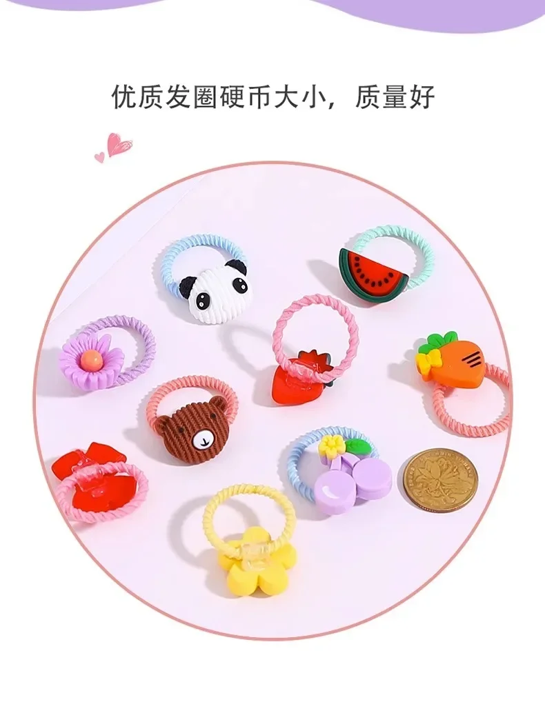 Kinder-Gummibänder schaden das Haar nicht. Mädchen-Stirnbänder, koreanische Baby-Accessoires, Ringe, Krawatten-Gummibänder, Stirnbänder für kleine Mädchen – Detail 2