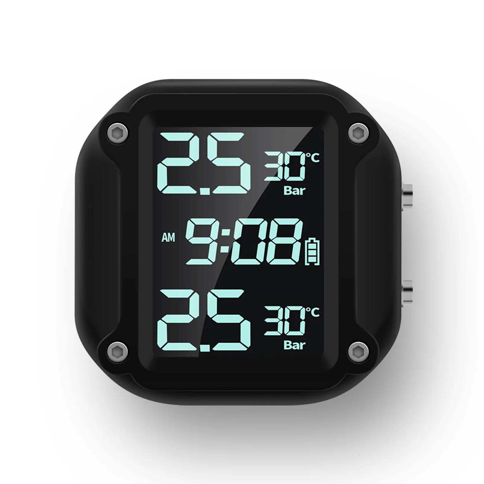 

Беспроводная система контроля давления в шинах мотоцикла, зарядка через USB, TPMS для мотоцикла с 2 внешними датчиками, цифровой ЖК-дисплей